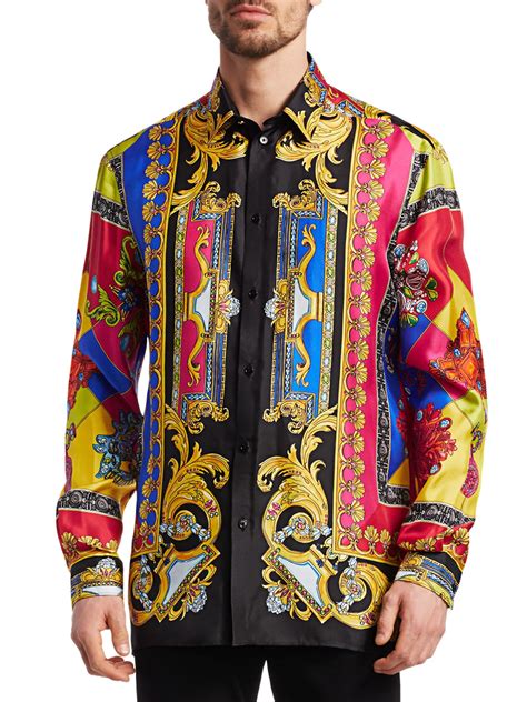 Printed silk shirt in Print for Men 